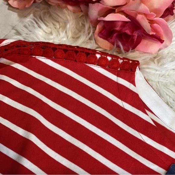 4 for $10 IZOD Red Rover Color Stripe Dolman Sleeve Top sz L - Picture 4 of 6